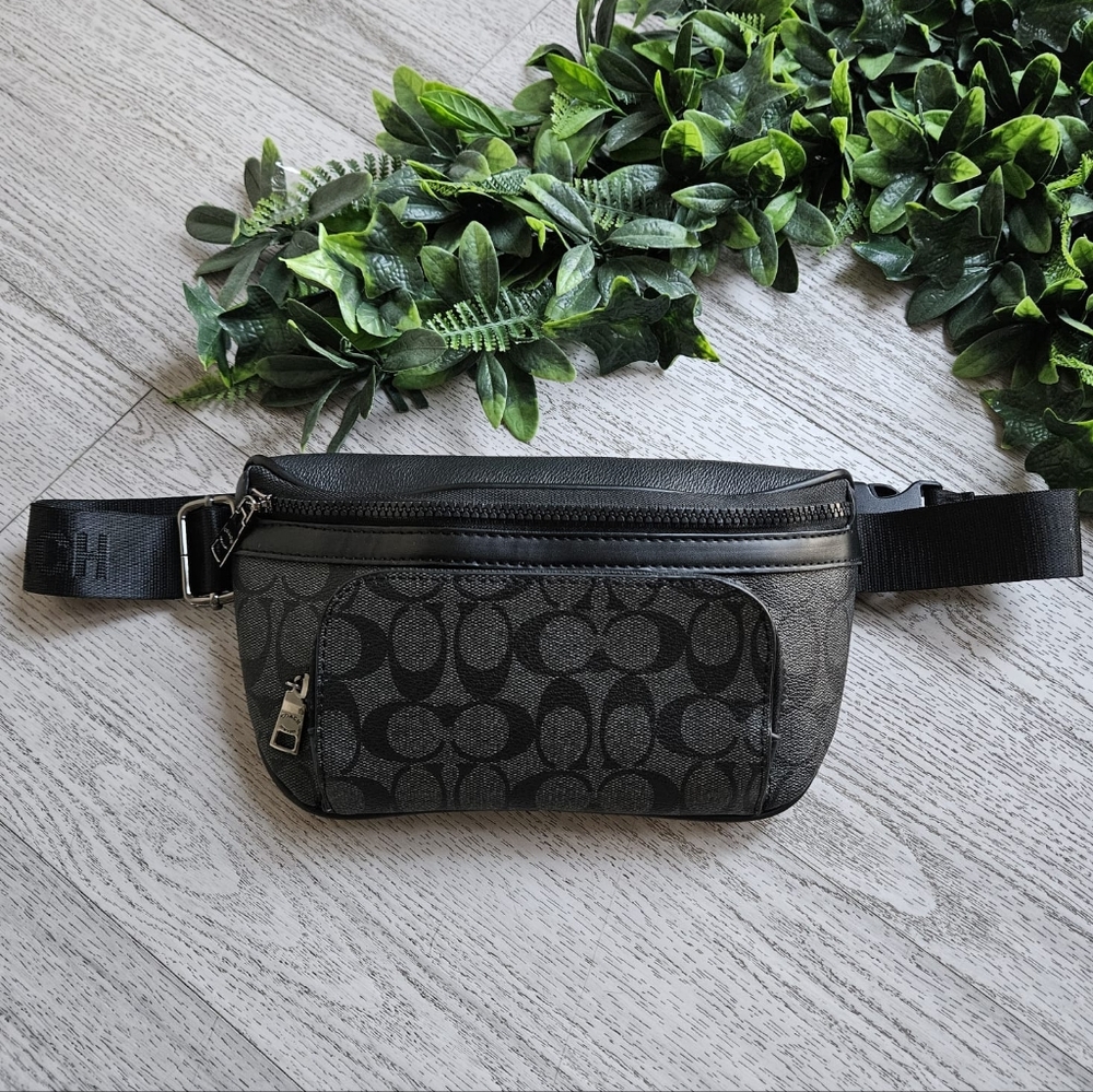 Men's Black Coach Waist Bag